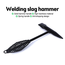 Welding Slag Removal Tool Chipping Hammer with Coil Spring Handle, Mufti Functional for Cleaning Removing Slag Industrial Weld Slag Spatter Removal Tool Welding Hammer, for Machinery Electrician (1 Pc )