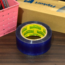 Blue shipping tape featuring Flipkart branding.