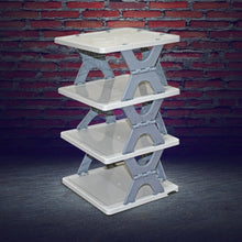 Foldable Shoe Rack (1 Pc, 4 Layers): Space-Saving, Entryway Storage