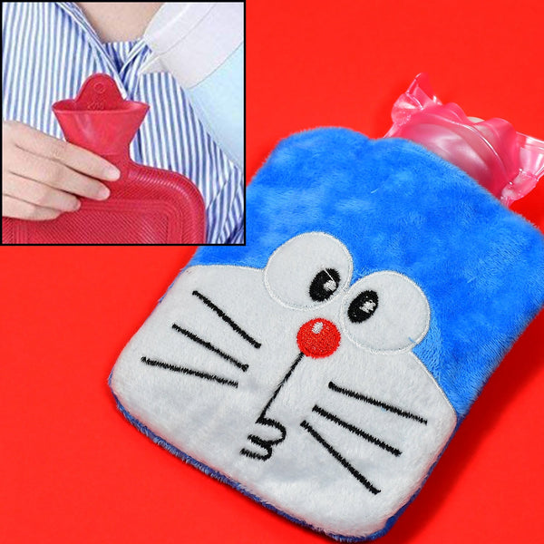 Doremon-themed small hot water bag for pain relief