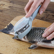 Multi-functional fish scale scraper and skin peeler.