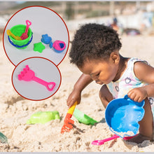 Castle building sand toy set with bucket and tools